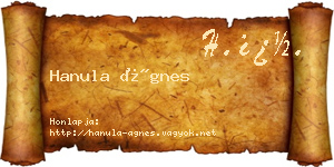 Hanula Ágnes névjegykártya