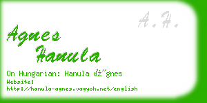 agnes hanula business card